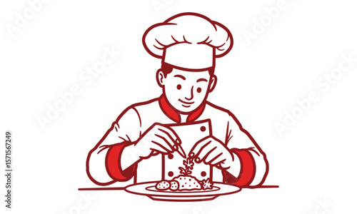  Chef Adding Final Touches to Plate