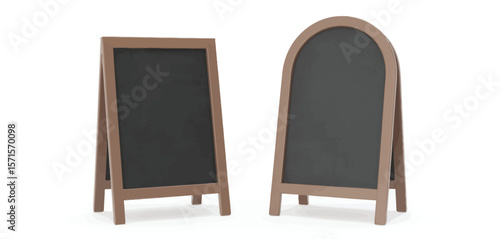 Two Wooden Chalkboard A-Frame Signs