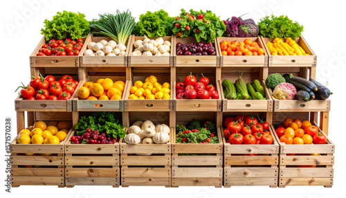  “Colorful Outdoor Fruit and Vegetable Market Stand, Transparent PNG”.