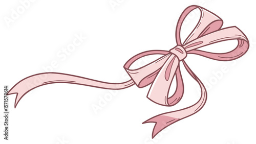 Downloadable pink ribbon vector graphic for gift wrapping and decorative design elements free resource