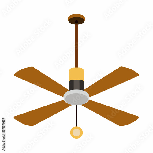 new style electric celling, hanging colorful fan vector icon on white background