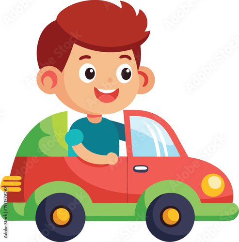 Boy with car,  boy playing with a car
