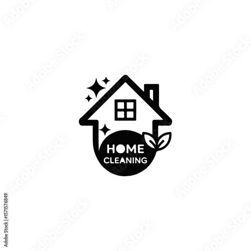 Home cleaning logo vector design