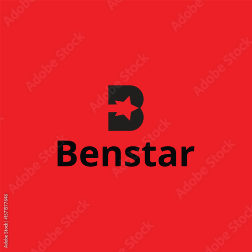 B letter and star mark modern logo 