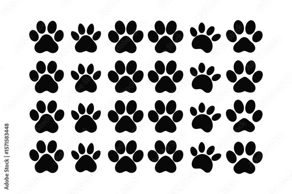 Fototapeta premium paw prints vector