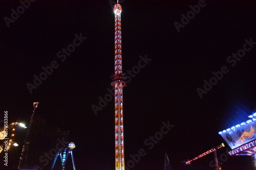 amusement park ride at night