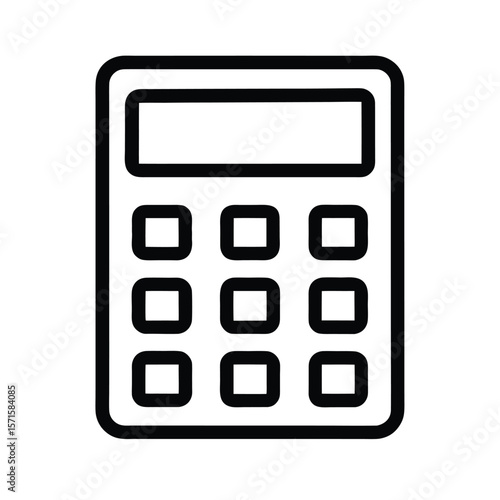Calculator Outline Icon Vector Illustration