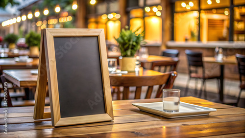 Wallpaper Mural Empty menu board on a wooden table in a restaurant Torontodigital.ca