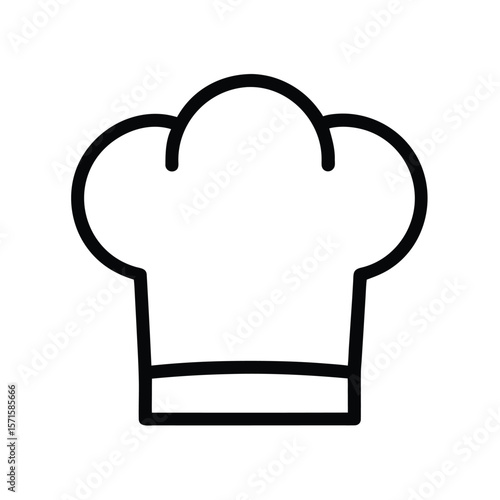 Chef Hat Line Art Icon Vector Illustration