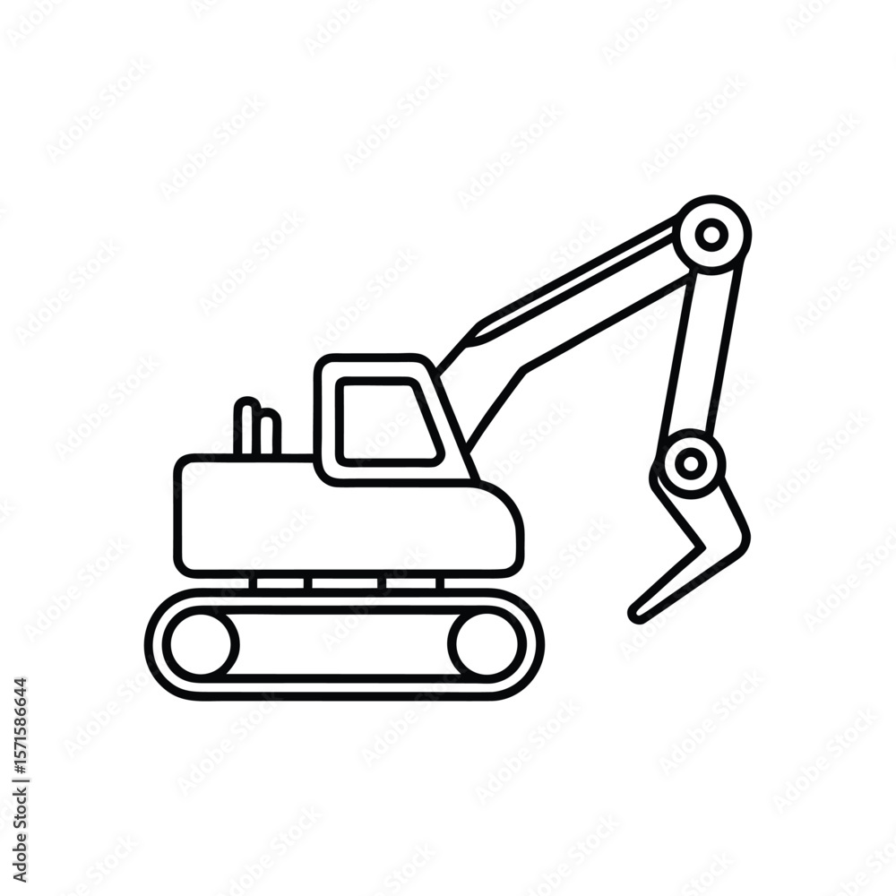 excavator line art excavator line art