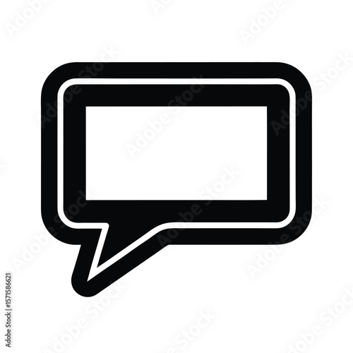 Comment Rectangle Outline Icon Vector Illustration