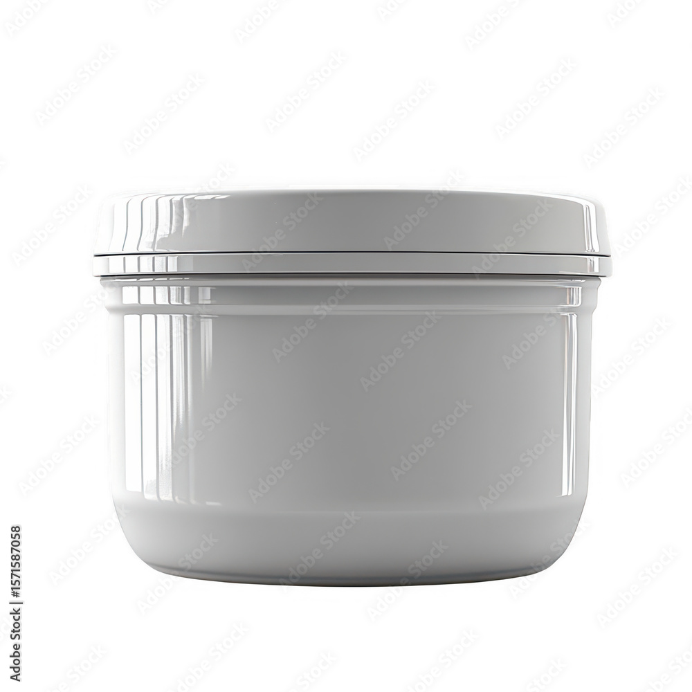 White round plastic container mockup isolated on transparent background White round plastic container mockup isolated on transparent background
