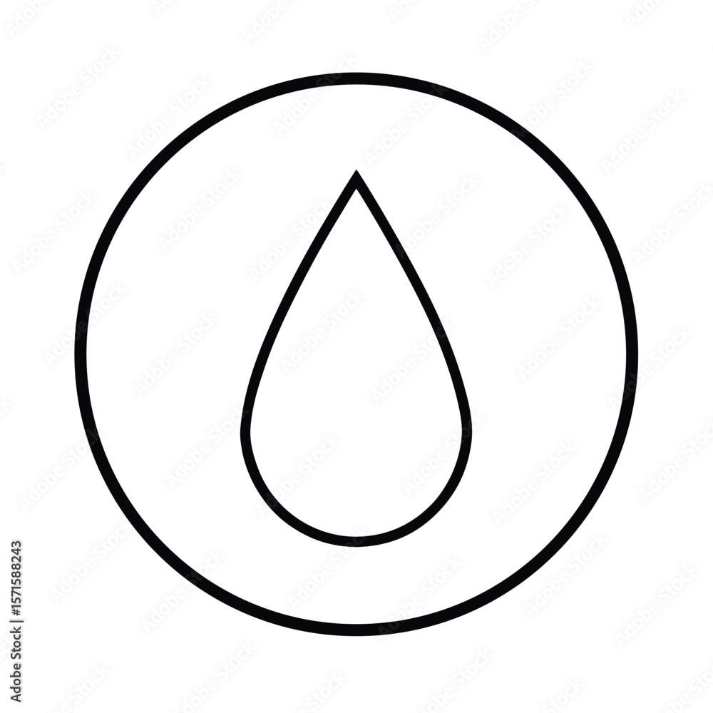 Drop Of Water Circle Icon Vector Illustration Drop Of Water Circle Icon Vector Illustration