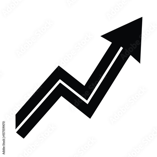 Growth Ascending Arrow Icon Vector Illustration