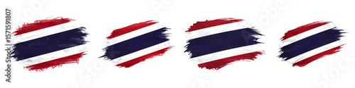 Thailand Flag Brush Stroke on Transparent Background

