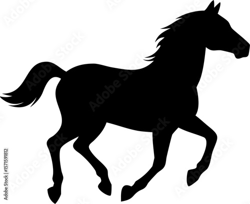 Equine Family Stallion Mare Foal and Pony Silhouette Design for Vector Graphics