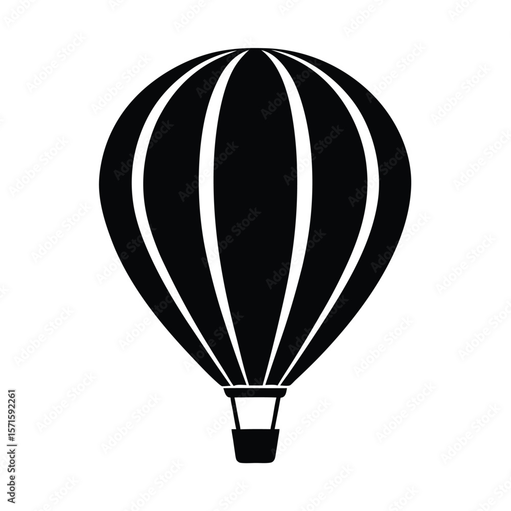 Fototapeta premium Hot Air Balloon Glyph Icon Vector Illustration