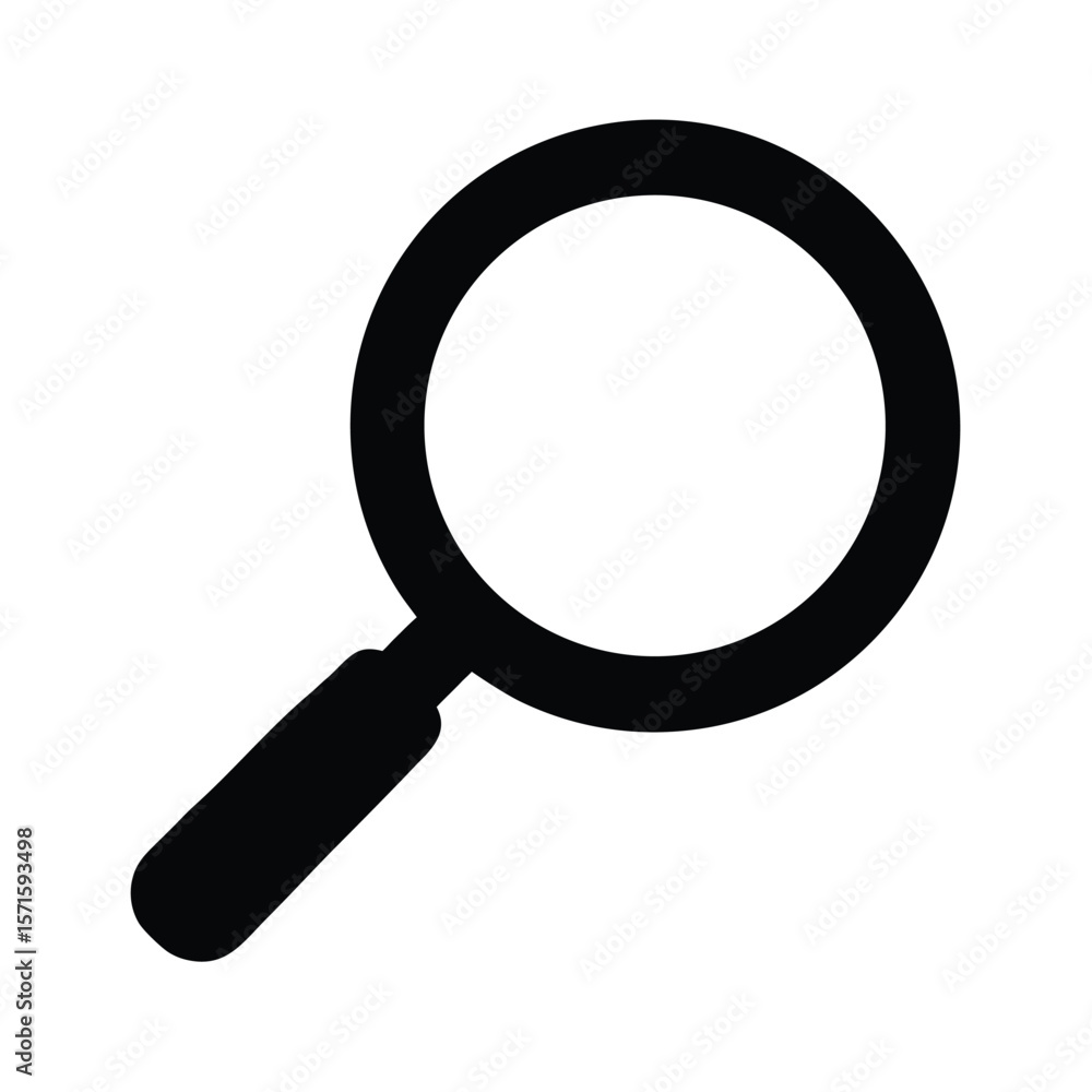 Magnifying Glass Silhouette Icon Vector Illustration Magnifying Glass Silhouette Icon Vector Illustration