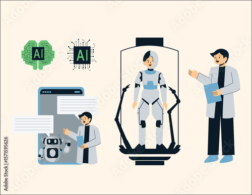 Illustration of AI Development by Scientists