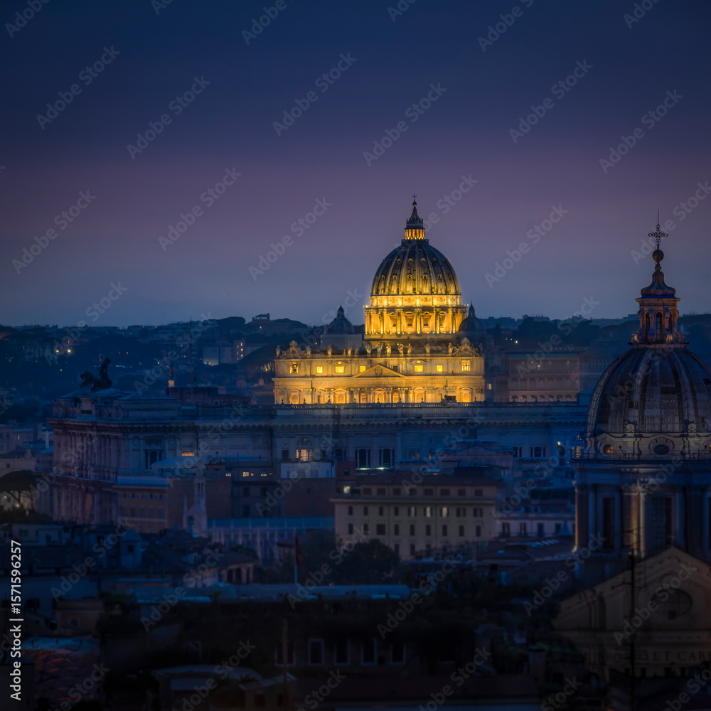 Fototapeta premium Roma Il Vaticano di notte