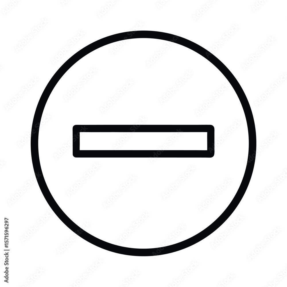 Minus Sign Outline Circle Icon Vector Illustration Minus Sign Outline Circle Icon Vector Illustration