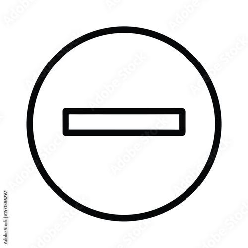 Minus Sign Outline Circle Icon Vector Illustration