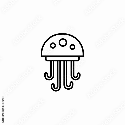 cute jellyfish icon sign vector