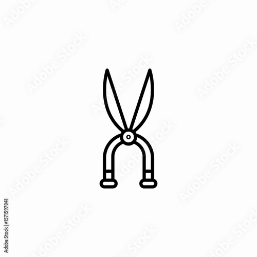 garden shears tool icon sign vector