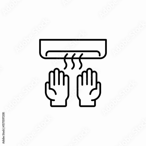 hand dryer airflow icon sign vector