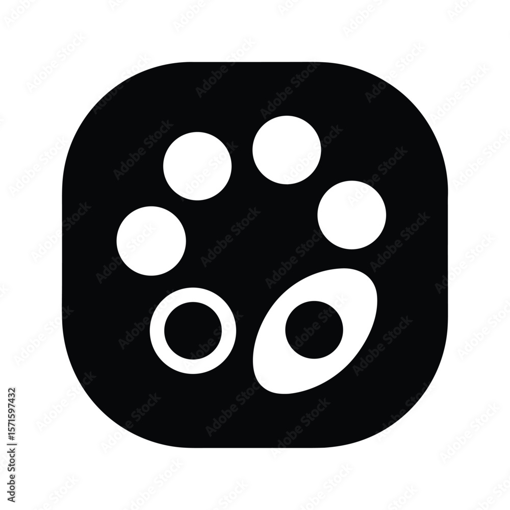 Fototapeta premium Paint Palette Solid Square Icon Vector Illustration