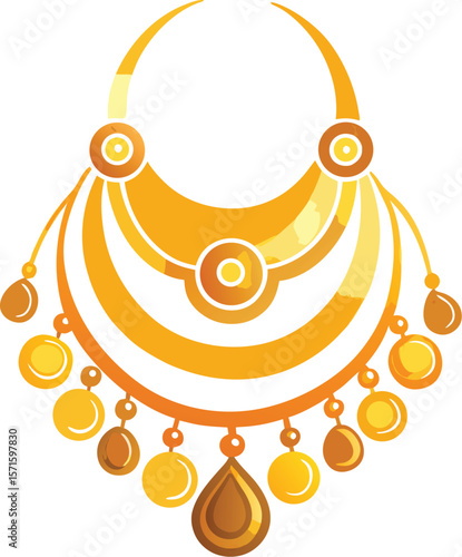 Adobe Illustrator Artwork Senior man wearing tank top and gold chains with dollar sign, mid section
