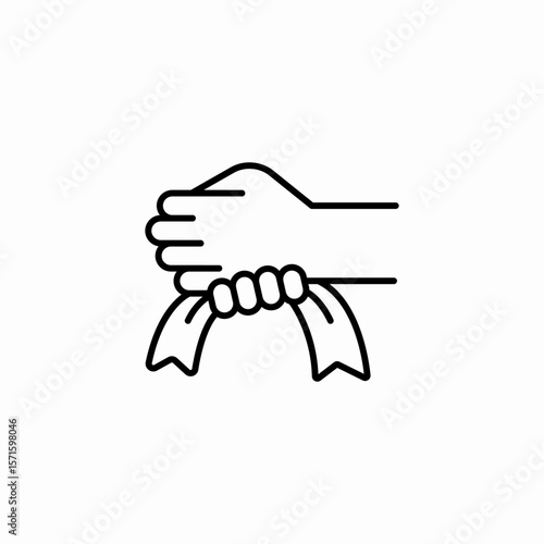 holding ribbon celebration icon sign vector