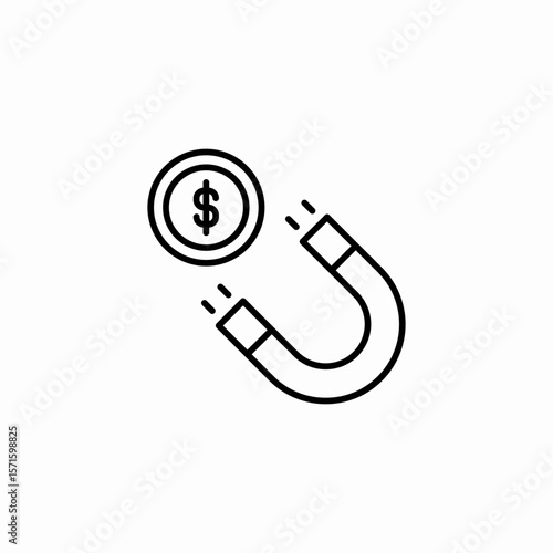 money attraction magnet icon sign vector
