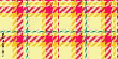 Vibrant yellow, pink, and teal plaid pattern.  Perfect for textile design, fashion, website backgrounds, or packaging. This cheerful, energetic design evokes feelings of warmth and summer.