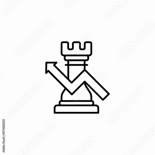 strategic growth chess icon sign vector