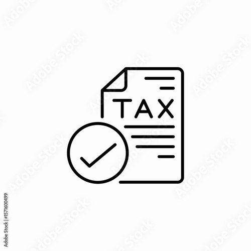 tax document approved icon sign vector
