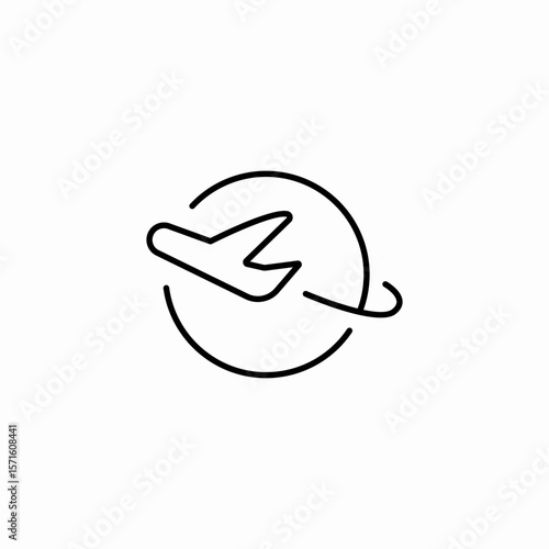 airplane travel orbit icon sign vector