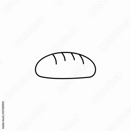 crusty bread loaf icon sign vector