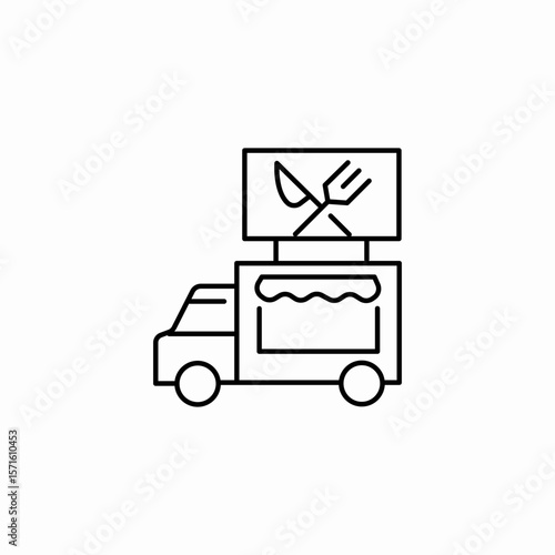 food truck service icon sign vector
