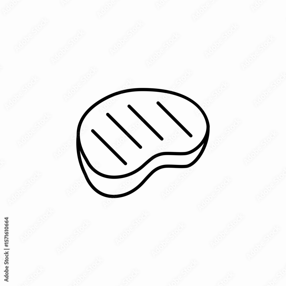 Obraz premium grilled meat steak icon sign vector