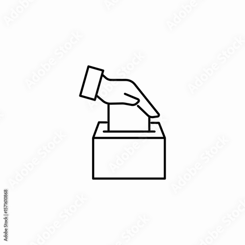 hand voting ballot icon sign vector