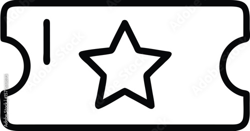 VIP Event Ticket Icon: Star-Rated Premium Access Pass Design