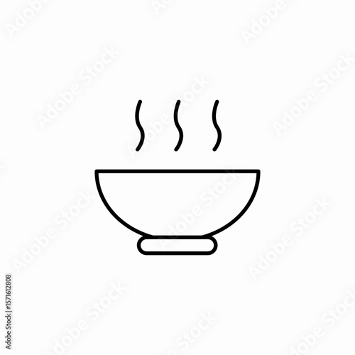steaming soup bowl icon sign vector