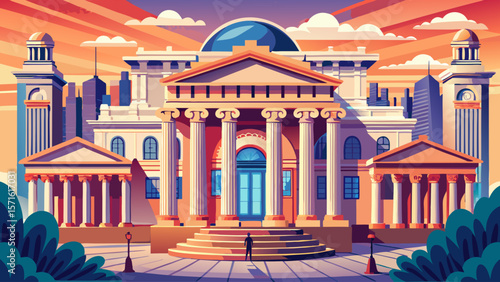 The Metropolitan Museum of Art in New York dazzles with majestic columns and historic facades, housing a world of timeless treasures beneath its iconic stone arches and elegant glass ceiling.