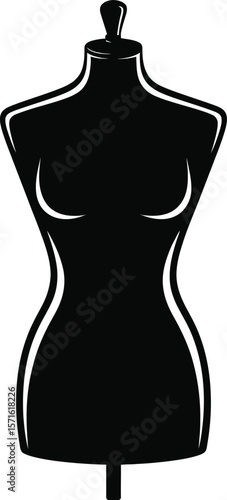  Black Female Dress Form Mannequin Icon Silhouette for Fashion Design and Tailoring
