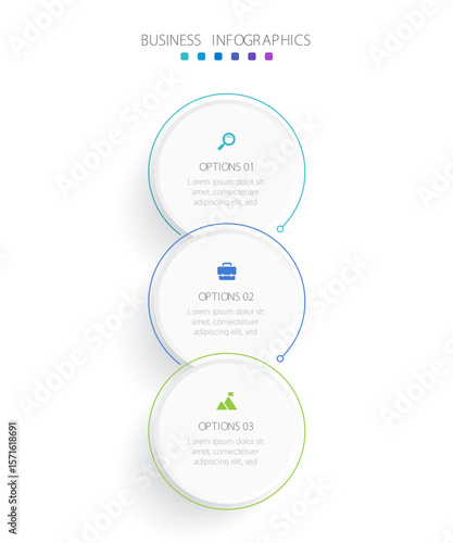 Vertical progress bar featuring 3 arrow-shaped elements, symbolizing the three stages of business strategy and progression. Clean timeline infographic design template. Vector for mobile presentation.