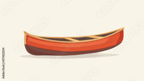 Vintage Canoe Boat Retro Transport Vector Illustration