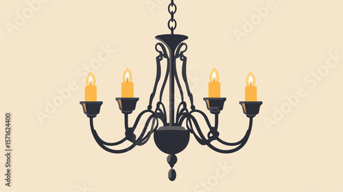 Elegant Simple Thick Chandelier Vector Illustration for Interior Design Projects