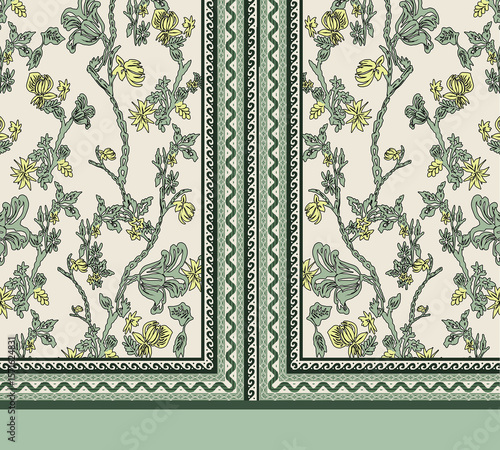 set of seamless patterns with flowers
