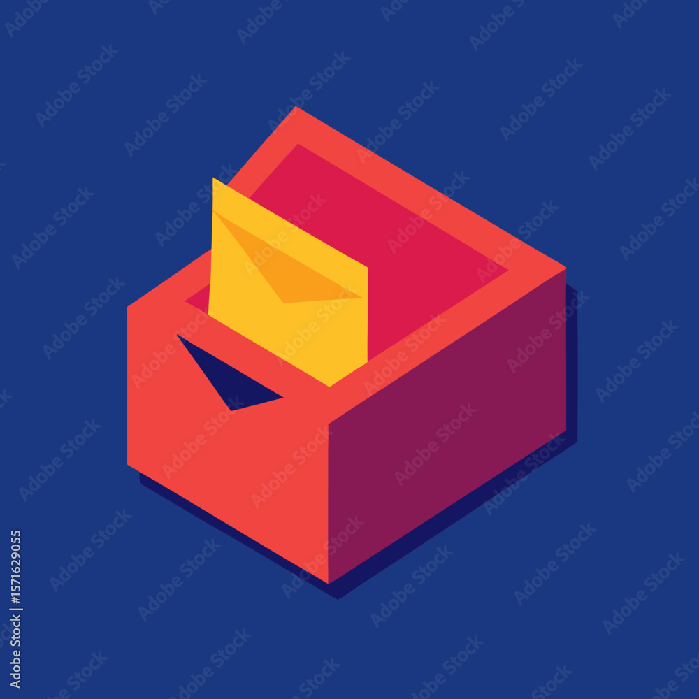 Isometric Mail Inbox Isometric Mail Inbox